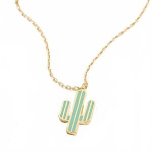 NEW FREM women's dipped cactus pendant necklace in gold